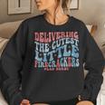 4Th Of July Labor And Delivery Nurse American Land D Nurse Women Crewneck Graphic Sweatshirt Gifts for Her