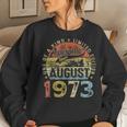 50 Years Old Made In 1973 Vintage August 1973 50Th Birthday Women Crewneck Graphic Sweatshirt Gifts for Her
