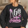 60 Years Old Gifts 60 & Fabulous 60Th Birthday Pink Diamond Women Crewneck Graphic Sweatshirt Gifts for Her