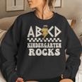 Abcd Kindergarten Rocks Back To School Kindergarten Teacher Women Crewneck Graphic Sweatshirt Gifts for Her