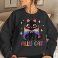Ally Cat Lgbt Gay Rainbow Pride Flag Cat Lover Sweatshirt Gifts for Her