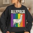 Allypaca Rainbow Alpaca Pun Gay Pride Ally Lgbt Joke Flag Women Sweatshirt Gifts for Her