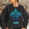 Aruba Tribal Sea Turtle Surf Surfer Scuba Diving Diver Women Sweatshirt Gifts for Her