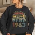 Awesome Since July 1963 Vintage Gifts Men 60Th Birthday Women Crewneck Graphic Sweatshirt Gifts for Her