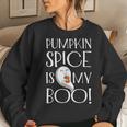 Boo Ghost Halloween Pumpkin Spice Latte Fall Love Womens Latte Women Sweatshirt Gifts for Her