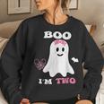 Boo I'm Two Ghost Second 2Nd Birthday Groovy Halloween Girls Women Sweatshirt Gifts for Her