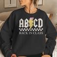Boys Girls Teachers Rock Back To School Abcd Back In Class Women Crewneck Graphic Sweatshirt Gifts for Her