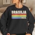 Brasilia Brazil Rainbow Gay Pride Merch Retro 70S 80S Queer Women Sweatshirt Gifts for Her