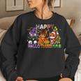 Cat Happy Hallothanksmas Halloween Thanksgiving Christmas Women Sweatshirt Gifts for Her
