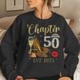 Chapter 50 Years Est 1973 50Th Birthday Wine Leopard Shoe Women Sweatshirt Gifts for Her
