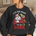 Christmas Santa Claus Drinking Beer Wonderful Time Drinking s Women Sweatshirt Gifts for Her