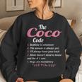 Coco Grandma Gift The Coco Code Women Crewneck Graphic Sweatshirt Gifts for Her