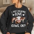 Cool Cows For Men Women Cow Lover Farmer Cattle Farm Animal Women Crewneck Graphic Sweatshirt Gifts for Her