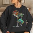 Cool Mermaid In Cocktail Glass Wine Drinker Girl Women Sweatshirt Gifts for Her