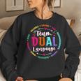 Cute Back To School Squad Team Dual Language Teachers Women Sweatshirt Gifts for Her