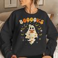 Cute Ghost Reading Library Books Halloween Booooks Women Sweatshirt Gifts for Her