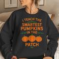 Cute Halloween Lover Pumpkin Teacher Educator Autumn Fall Pumpkin Teacher Women Sweatshirt Gifts for Her