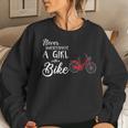 Cycling Girl Never Underestimate A Girl With A Bike Women Sweatshirt Gifts for Her