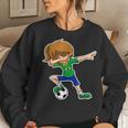 Dabbing Soccer Girl Brazil Brazilian Flag Jersey Women Sweatshirt Gifts for Her