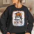Dental Hygienist Messy Bun Halloween Costume Dental Spooky Women Sweatshirt Gifts for Her