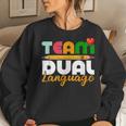 Dual Language Teachers Back To School Squad Women Crewneck Graphic Sweatshirt Gifts for Her