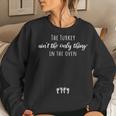 Expecting Mom Thanksgiving Turkey Oven Twin Pregnancy Reveal Women Sweatshirt Gifts for Her