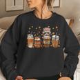 Fall Coffee Pumpkin Spice Latte Iced Autumn Raccoon Women Sweatshirt Gifts for Her