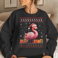 Flamingo Christmas Santa Hat Ugly Christmas Sweater Women Sweatshirt Gifts for Her