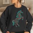 Floral Horse Riding Horse Lover Women Girls Horse Riding Women Sweatshirt Gifts for Her