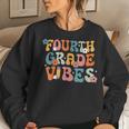 Fourth Grade Vibes Back To School Retro 4Th Grade Teachers Women Crewneck Graphic Sweatshirt Gifts for Her