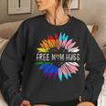 Free Mom Hugs Sunflower Rainbow Heart Lgbt Lesbian Gay Pride Women Sweatshirt Gifts for Her