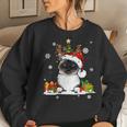 Cat Lover Cute Birman Santa Hat Ugly Christmas Sweater Women Sweatshirt Gifts for Her