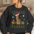 Cat Lovers Cute Cat Santa Hat Ugly Christmas Sweater Women Sweatshirt Gifts for Her
