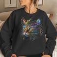 Chinese Li Hua Lover Colorful Graphic Cat Dad Mom Women Sweatshirt Gifts for Her