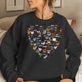 Funny Heart Design List Of Chicken Breeds Farming Farmer Women Crewneck Graphic Sweatshirt Gifts for Her