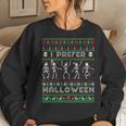 Holiday Ugly Xmas I Prefer Halloween Christmas Sweater Women Sweatshirt Gifts for Her