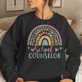 Funny School Counselor Rainbow Leopard Print Counselor Women Sweatshirt Gifts for Her