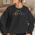Gay Heartbeat Lgbt Pride Rainbow Flag Lgbtq Cool Les Ally Women Sweatshirt Gifts for Her