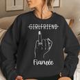 Girlfriend Fiancée Bachelorette Party Engaged Ring Finger Women Crewneck Graphic Sweatshirt Gifts for Her