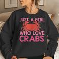 Girls-Love-Crab Eating-Macaque Crab-Crawfish-Lover Women Sweatshirt Gifts for Her