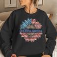 God Bless America Patriotic 4Th Of July Sunflower Usa Flag Women Sweatshirt Gifts for Her
