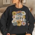 Groovy Picu Nurse Pediatric Intensive Care Unit Women Sweatshirt Gifts for Her