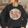 Groovy Second Grade Vibes Retro Teachers Kids Back To School Women Crewneck Graphic Sweatshirt Gifts for Her