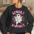 Groovy Spooky Support Squad Breast Cancer Ghost Halloween Women Sweatshirt Gifts for Her