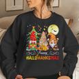 Halloween Thanksgiving Christmas Happy Hallothanksmas Gnomes Women Sweatshirt Gifts for Her