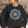 Handpan Hang Drum Mandala Black Grey White Women Sweatshirt Gifts for Her