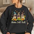 Happy Fall Yall Pug Leopard Pumpkin Halloween Halloween Women Sweatshirt Gifts for Her
