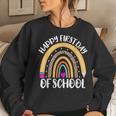 Happy First Day Of School Rainbow Leopard Teacher Student Women Sweatshirt Gifts for Her
