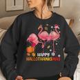 Happy Hallothanksmas Flamingo Halloween Thanksgiving Women Sweatshirt Gifts for Her