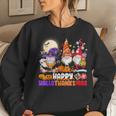 Happy Hallothanksmas Gnome Halloween Thanksgiving Christmas Women Sweatshirt Gifts for Her